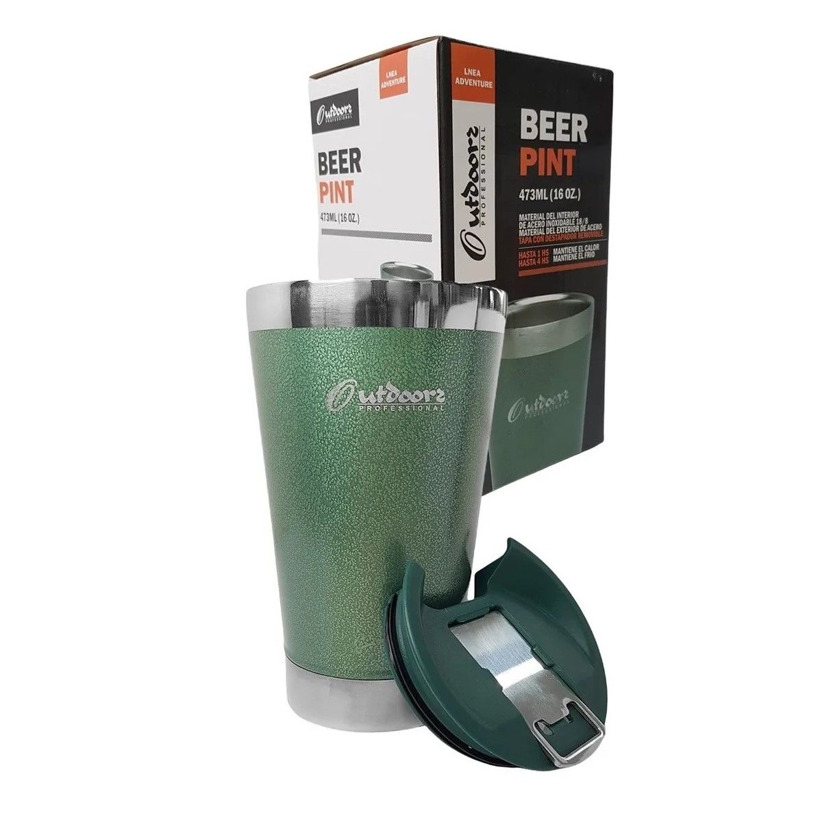 Outdoors Professional Beer Pint Vaso Térmico con Destapador 473ml