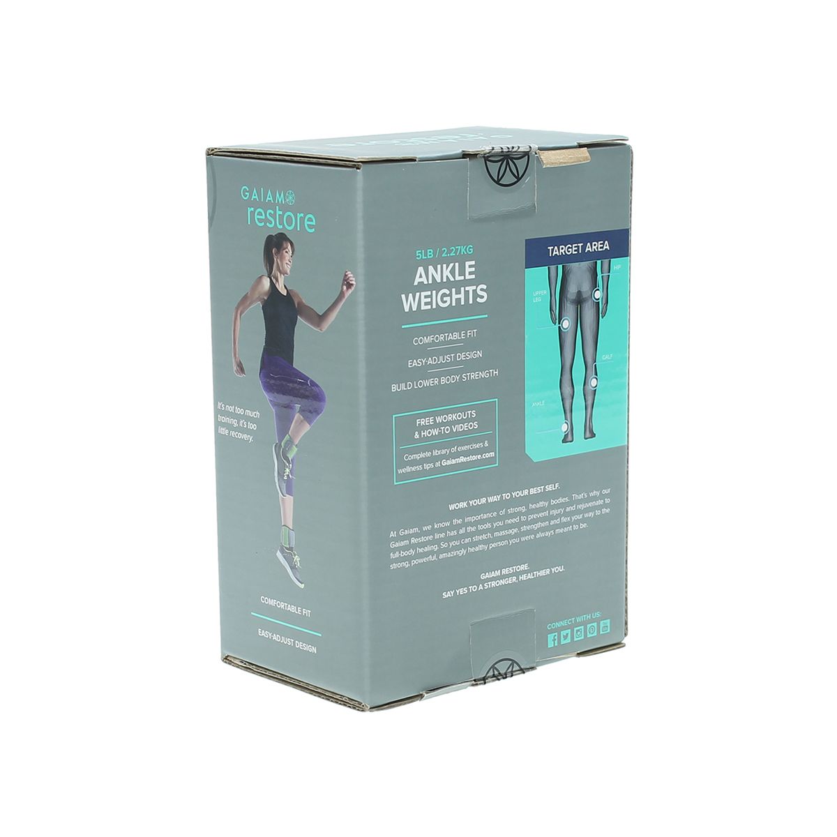 Gaiam Par de Tobilleras c/peso 1.13 Kg c/u