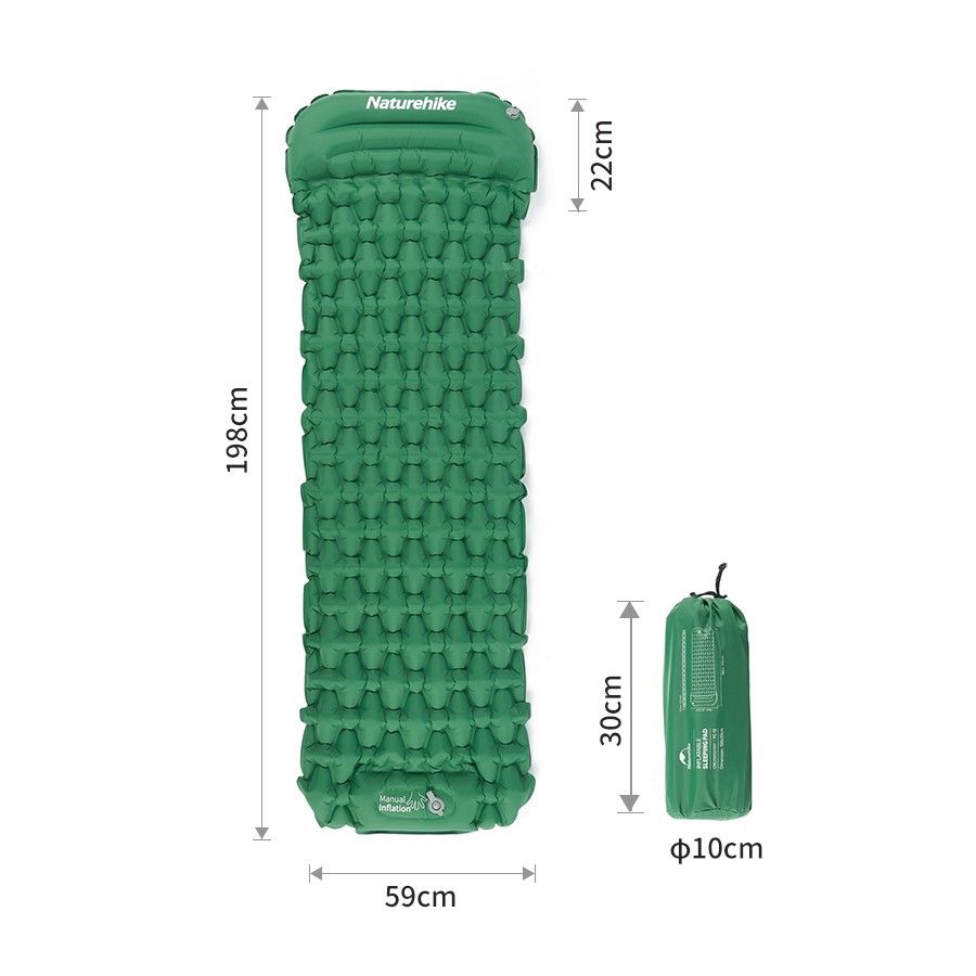 Naturehike FC-12 Foot Pump Colchoneta Inflable con Almohada
