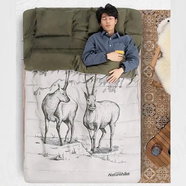 Naturehike Bolsa de Dormir Doble con Almohadas (Límite 10°)