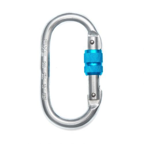 Fixe Mosqueton Symmetric Adur Oval de acero con Seguro a Rosca