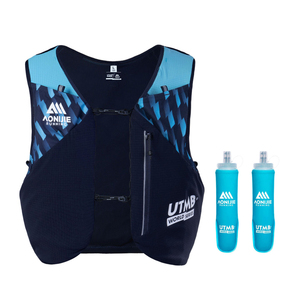Aonijie UTMB Chaleco Hidratación 8L + 2 Soft Flask