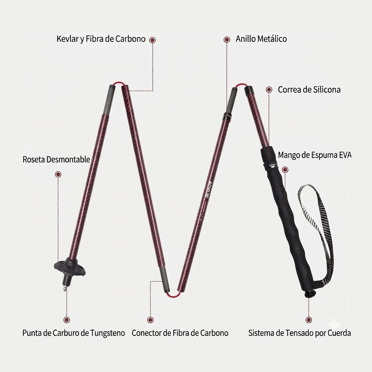 Aonijie Bastones Trail Running Carbono y Kevlar E4219