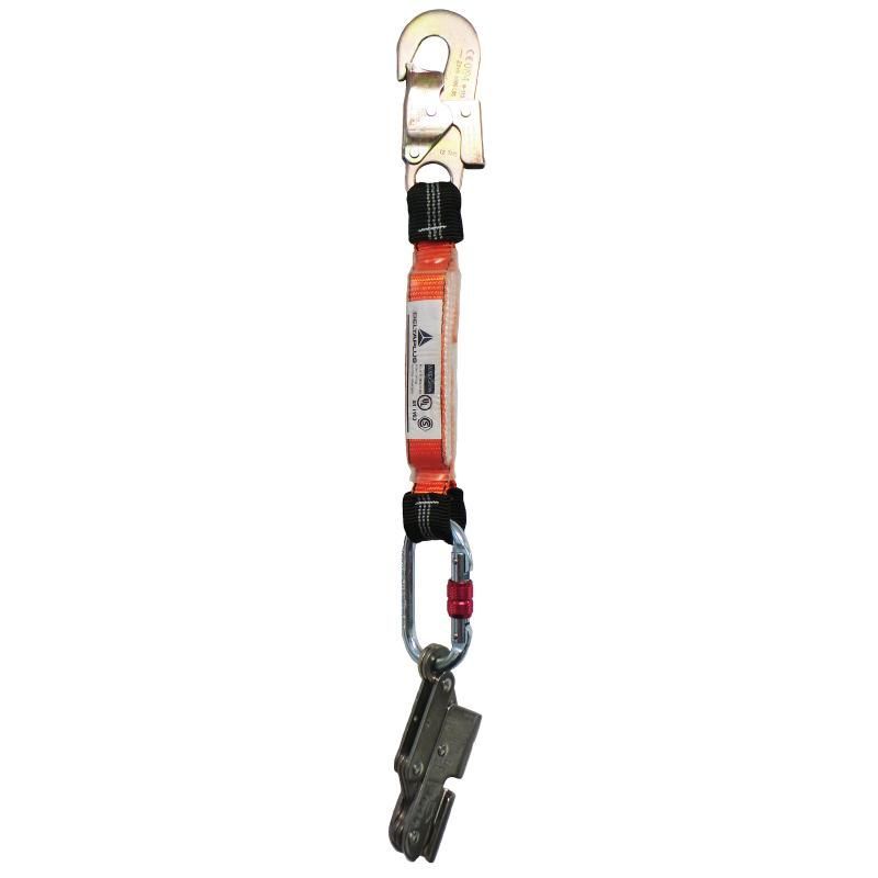 Eslingar Salva Caida Cable Acero 8 MM Con Amortiguador y Mosqueton de 18mm